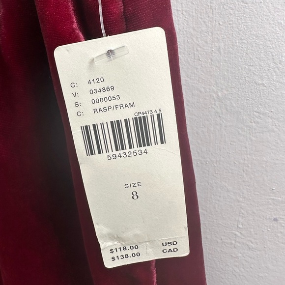 Anthropologie Velvet Mini Skirt Raspberry Red - Picture 5 of 5